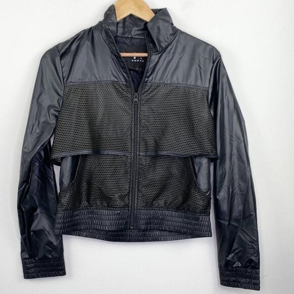 Koral Black Mesh Rain Zephyr Bomber Jacket‎ S - Picture 1 of 8